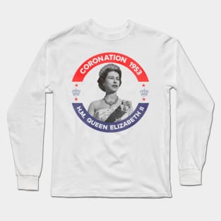 Queen Elizabeth Vintage 1953 Coronation Long Sleeve T-Shirt